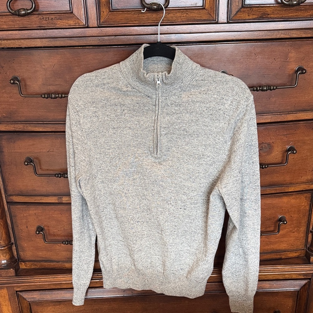 J Crew Men's Small Gray Half-Zip Sweater